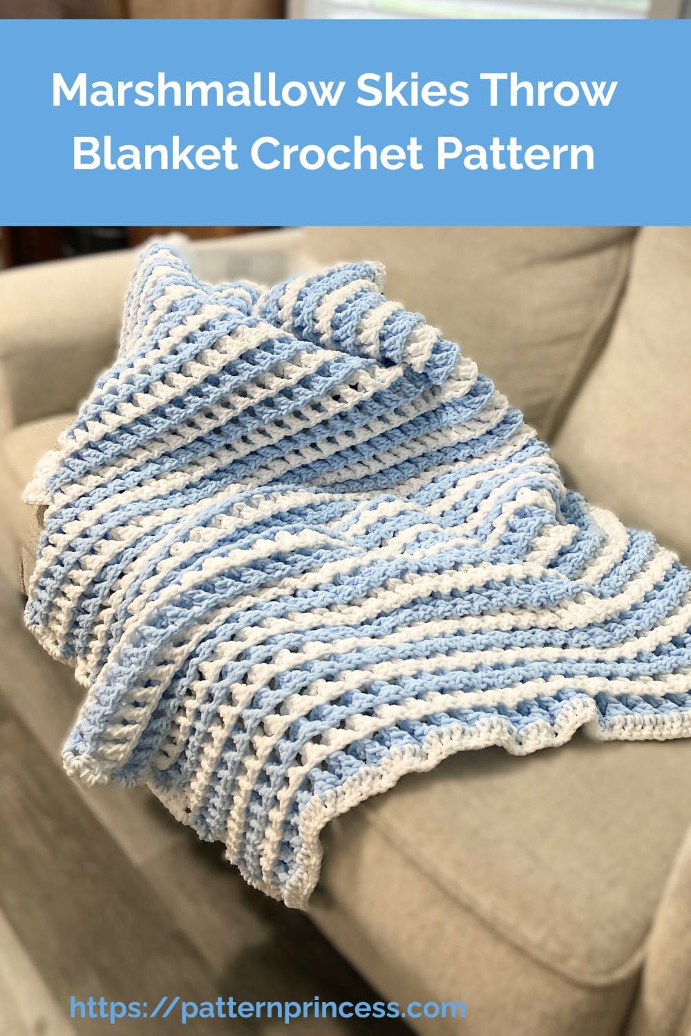Marshmallow Skies Throw Blanket Crochet Pattern