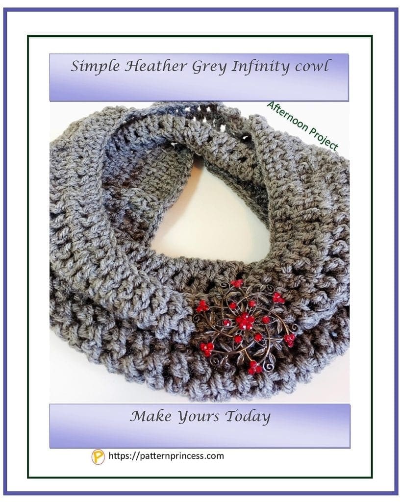 Simple Heather Grey Infinity Cowl 1
