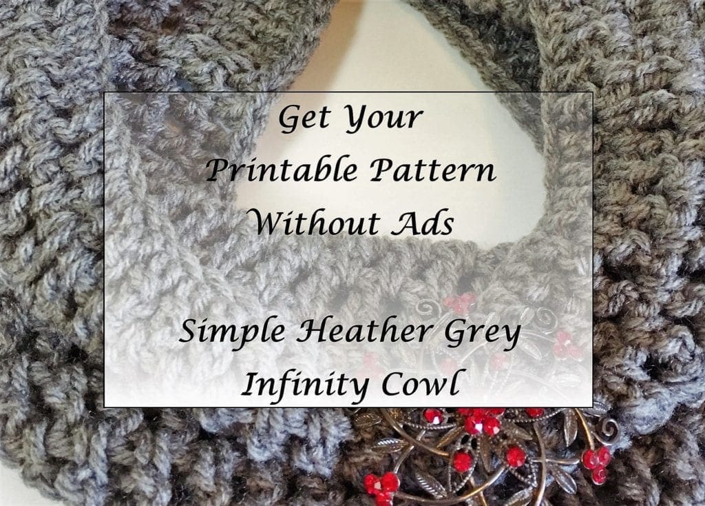 Simple Heather Grey Infinity Cowl Pattern Printable
