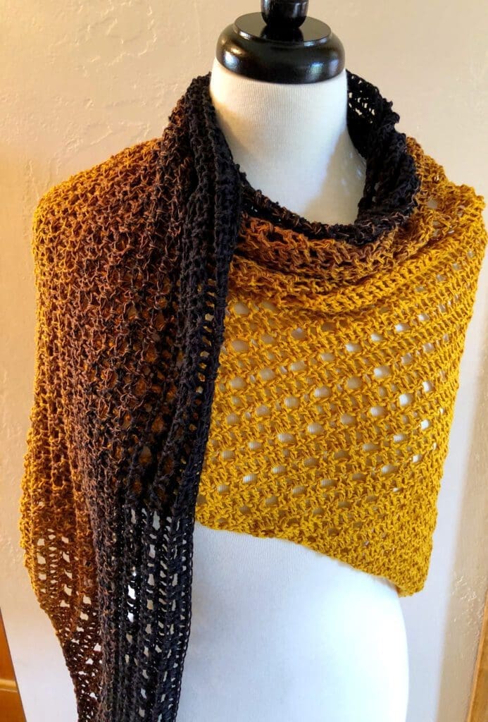 Easy Fall colors Shawl Styled