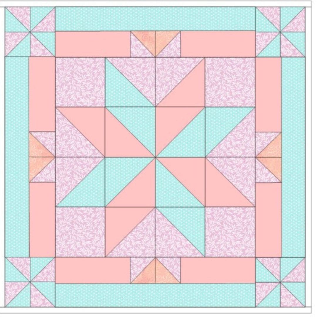 Charming Pastel Quilted Tablecloth Block