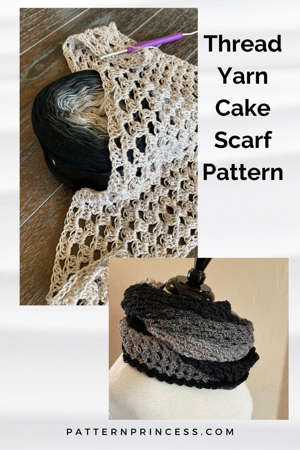 Thread Yarn Cake Scarf Pattern