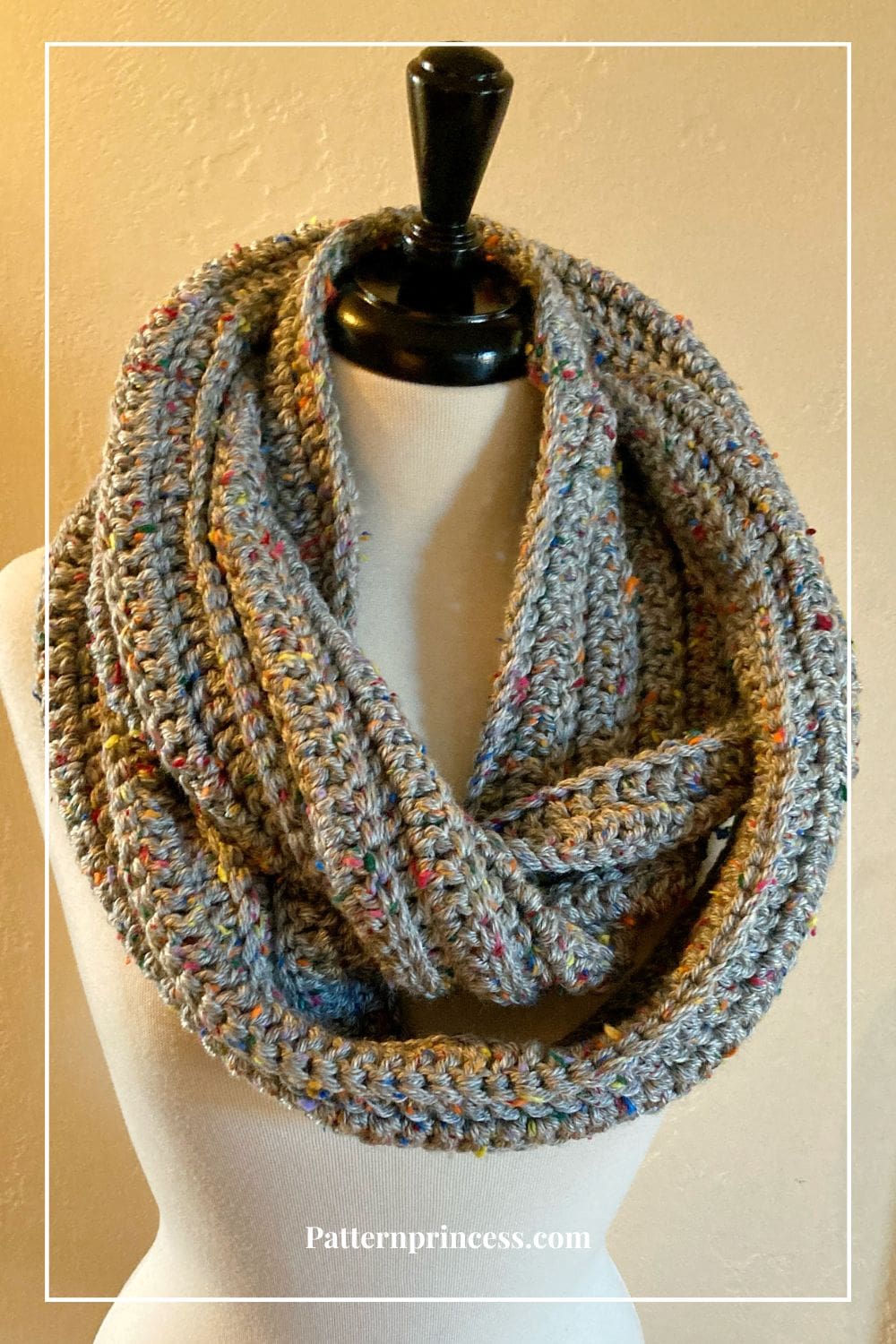 Styled Chunky Tweed Infinity Scarf