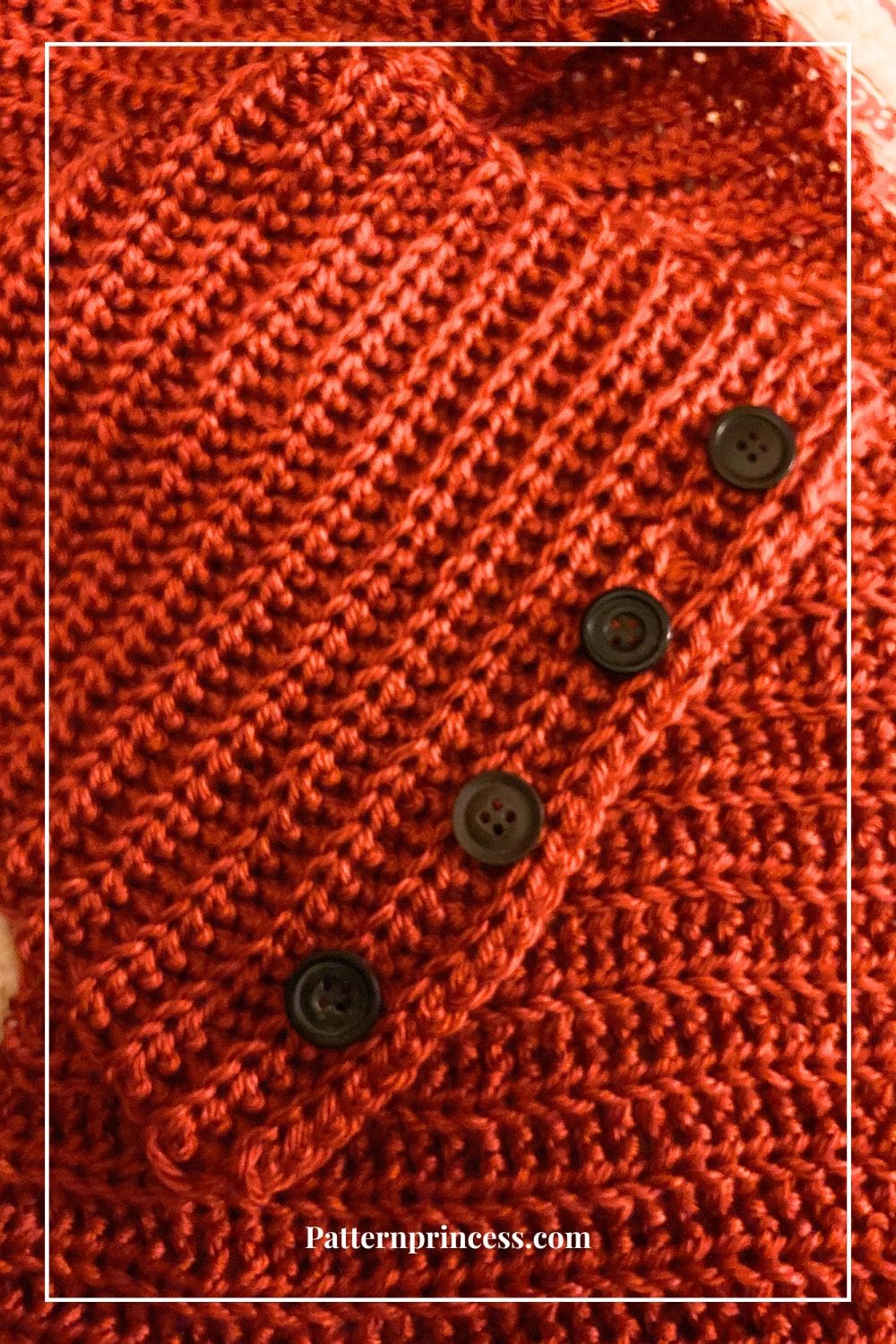 Buttons on Crochet Scarf