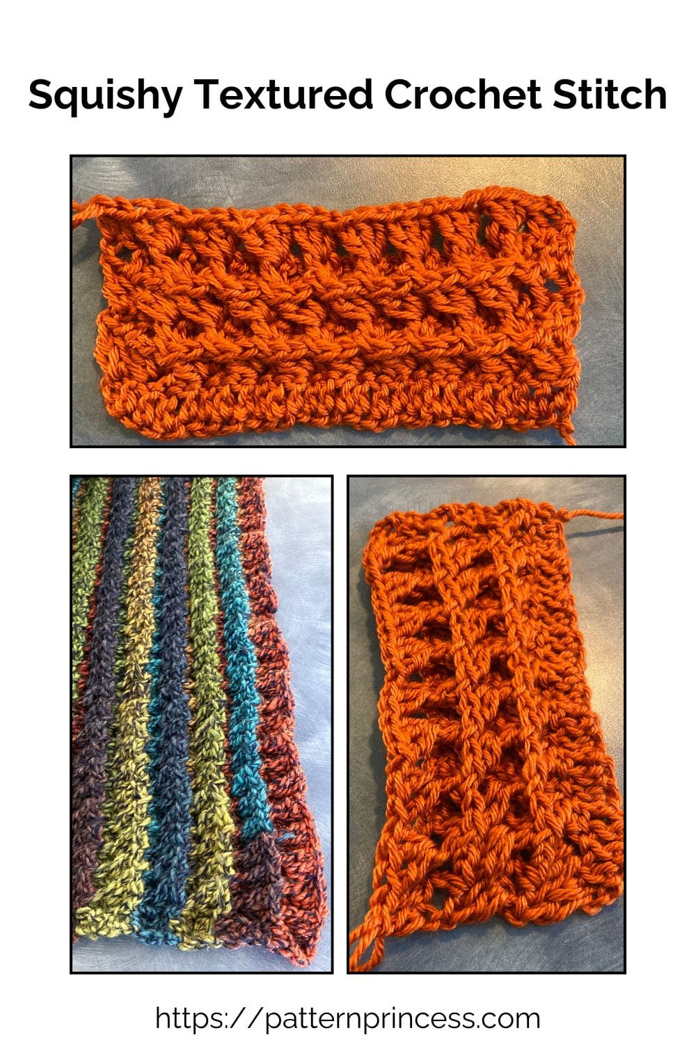 Squishy Texture Crochet Stitch Samples