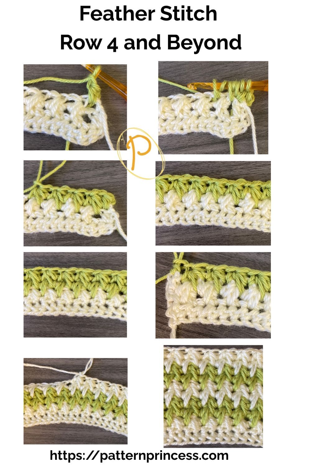 Feather Stitch Row 4 and Beyond