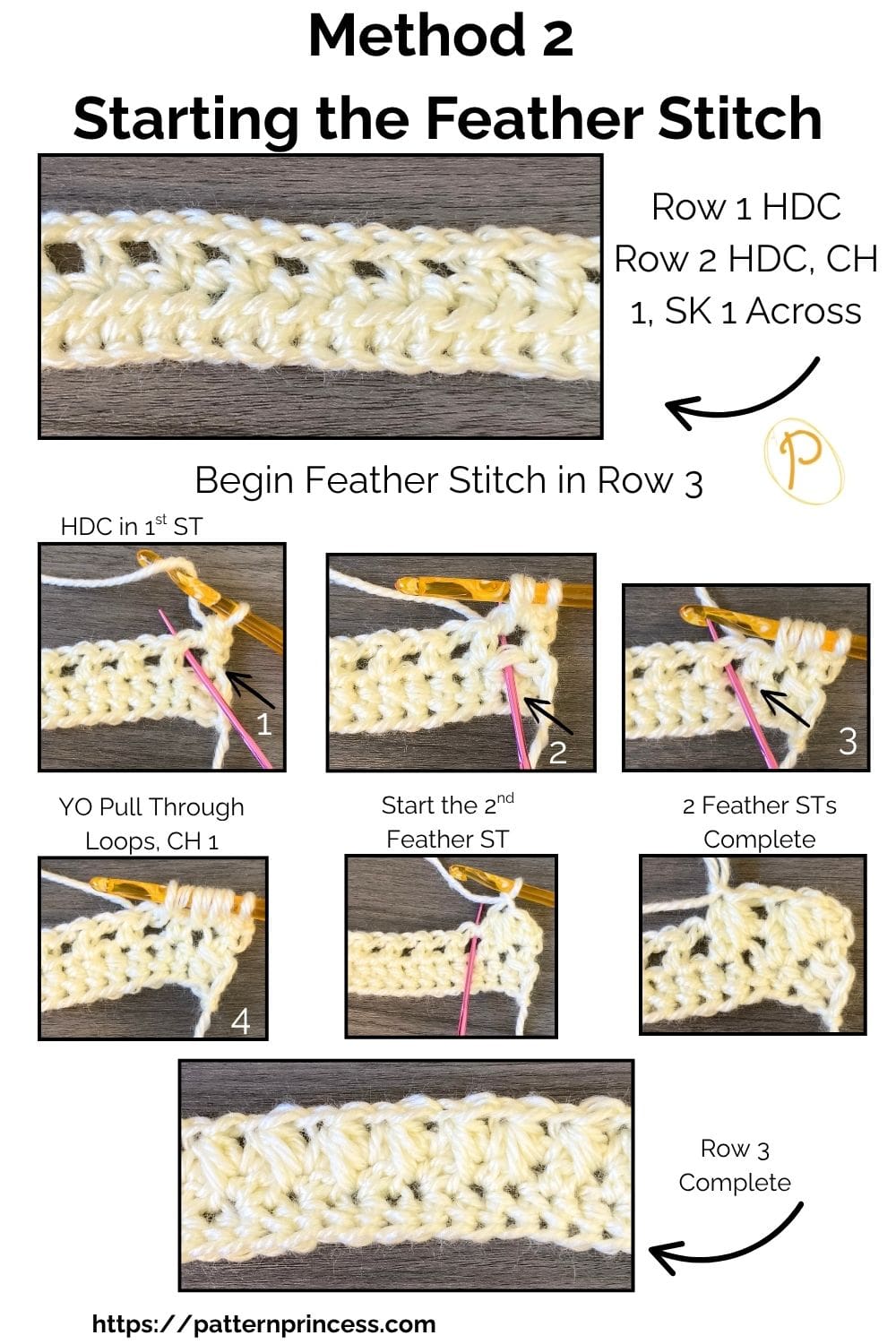 Method 2 Starting the Feather Stitch