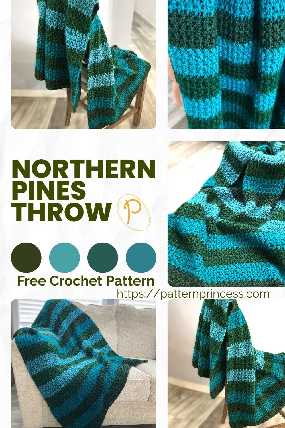 Northern Pines Throw Blanket Photo Collage