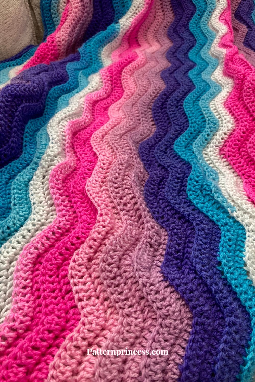 Close up of Ribbed Ripple Crochet Stitches