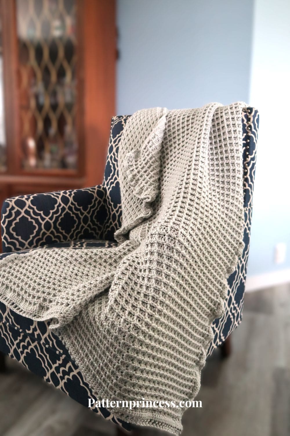 Moonlight Mist Blanket Draped Over Chair