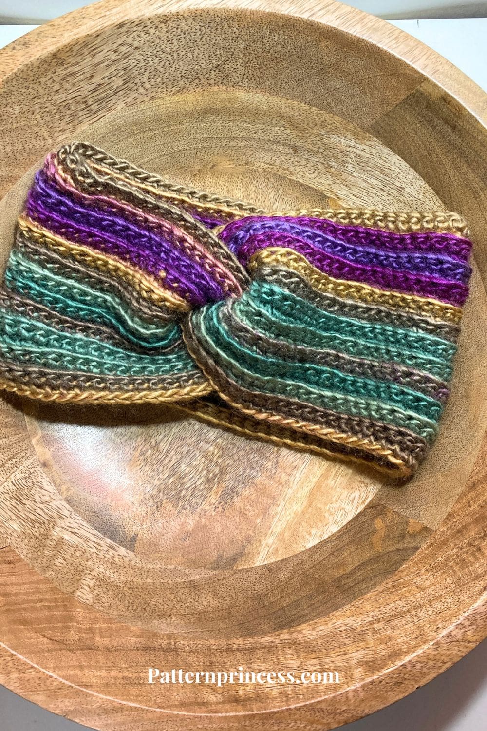 Striped Ribbed Twist Front Ear Warmer