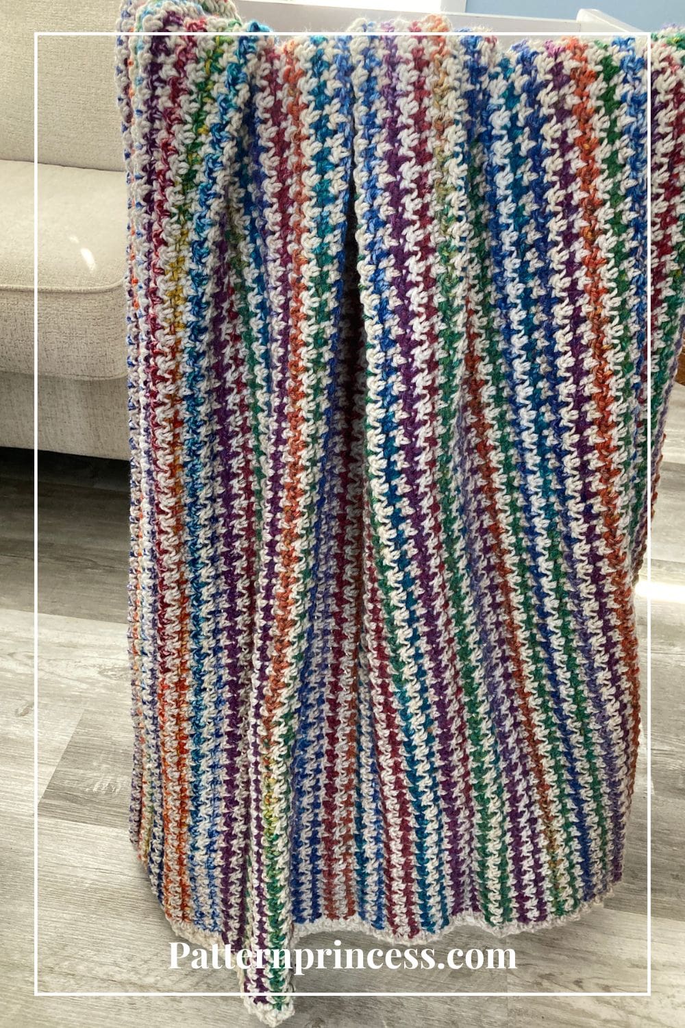 Beautiful Striped Crochet Throw Frost Blossom