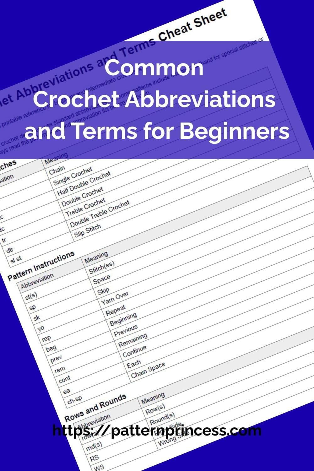 Common Crochet Abbreviations and Terms for Beginners