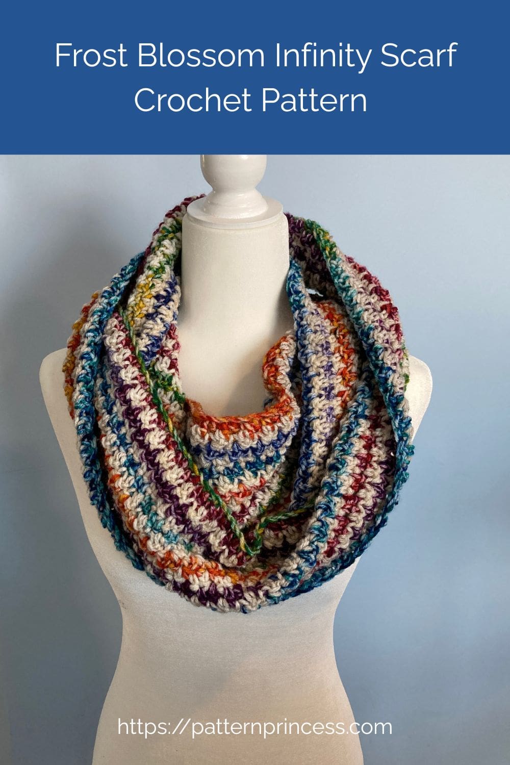 Frost Blossom Infinity Scarf Crochet Pattern