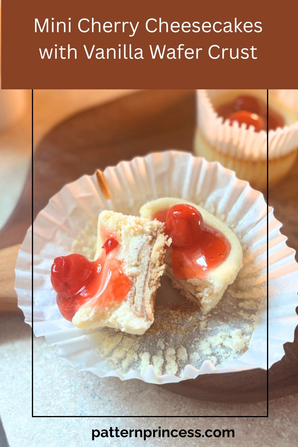 Mini Cherry Cheesecakes with Vanilla Wafer Crust