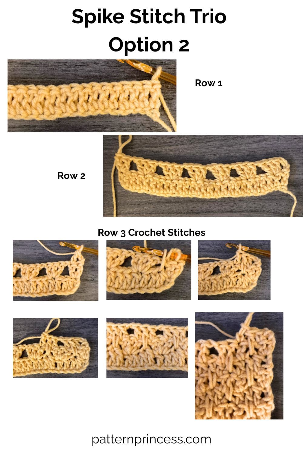 Spike Stitch Trio Option 2 Rows 1-3