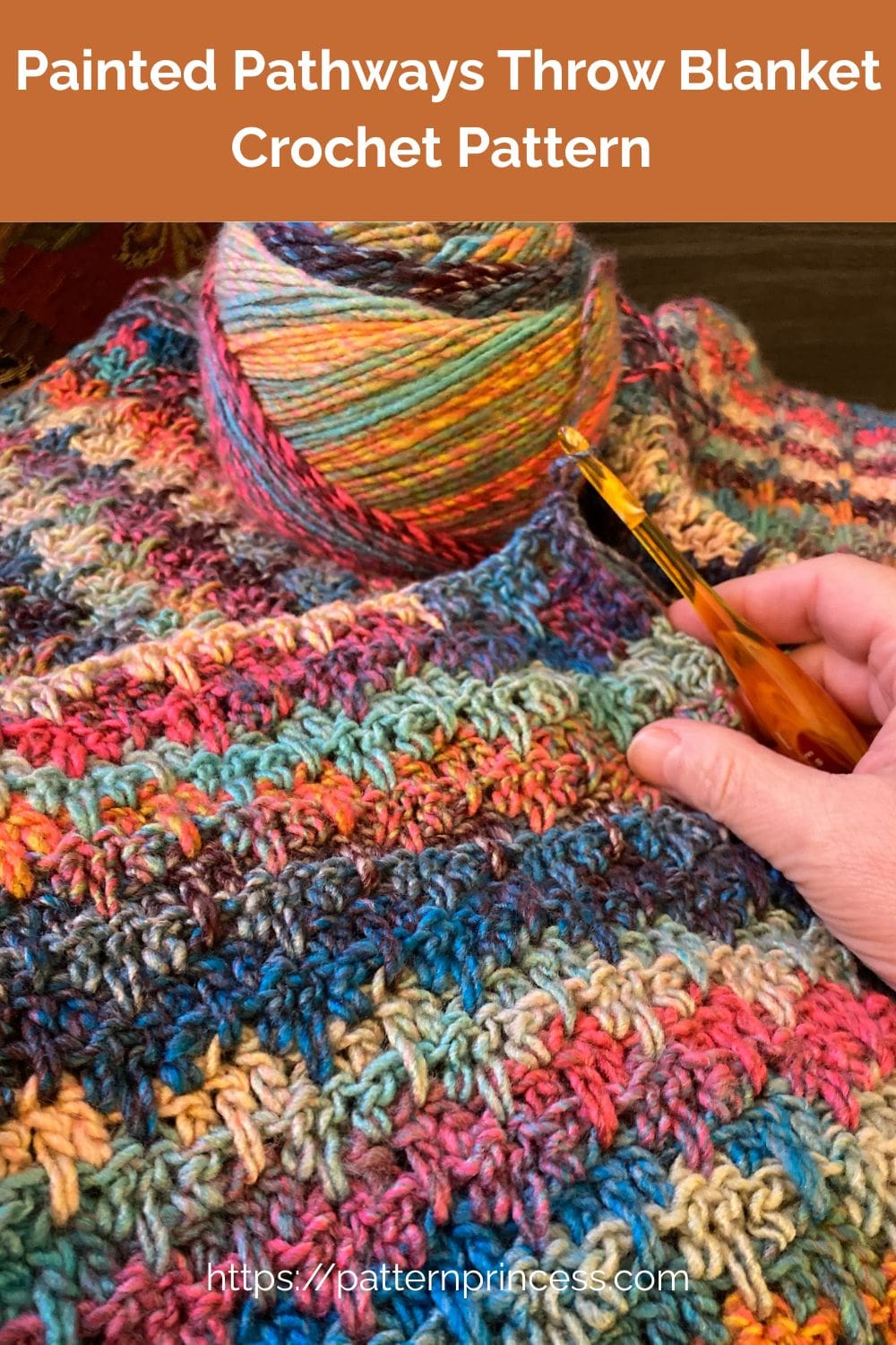 Painted Pathways Throw Blanket Crochet Pattern