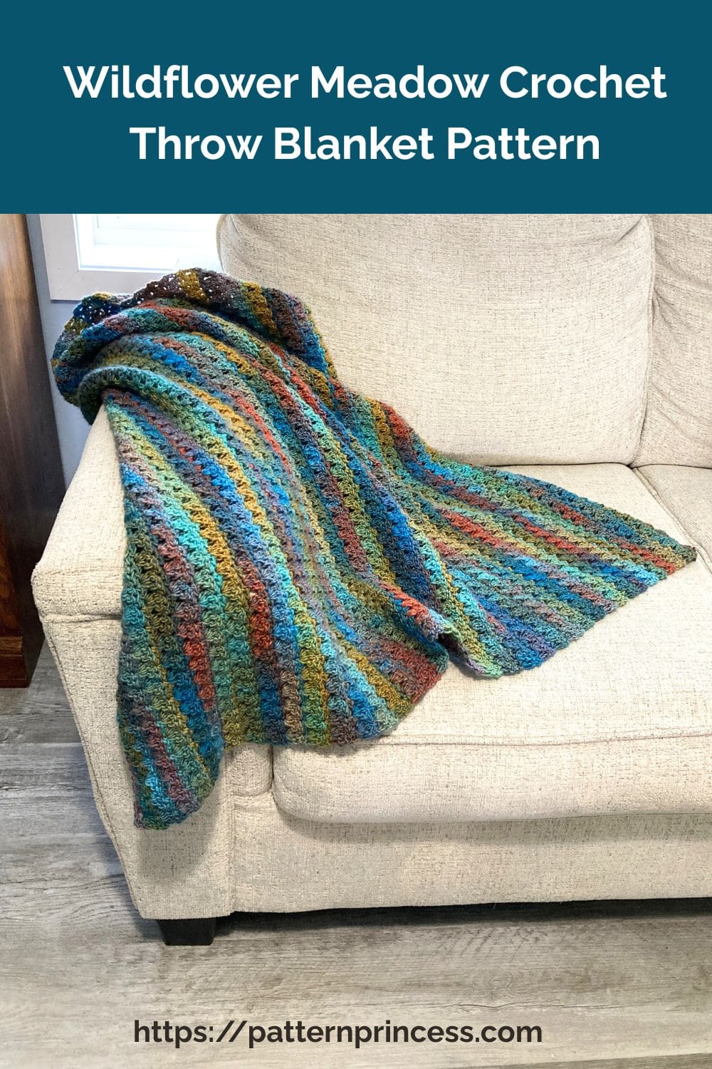Wildflower Meadow Crochet Throw Blanket Pattern