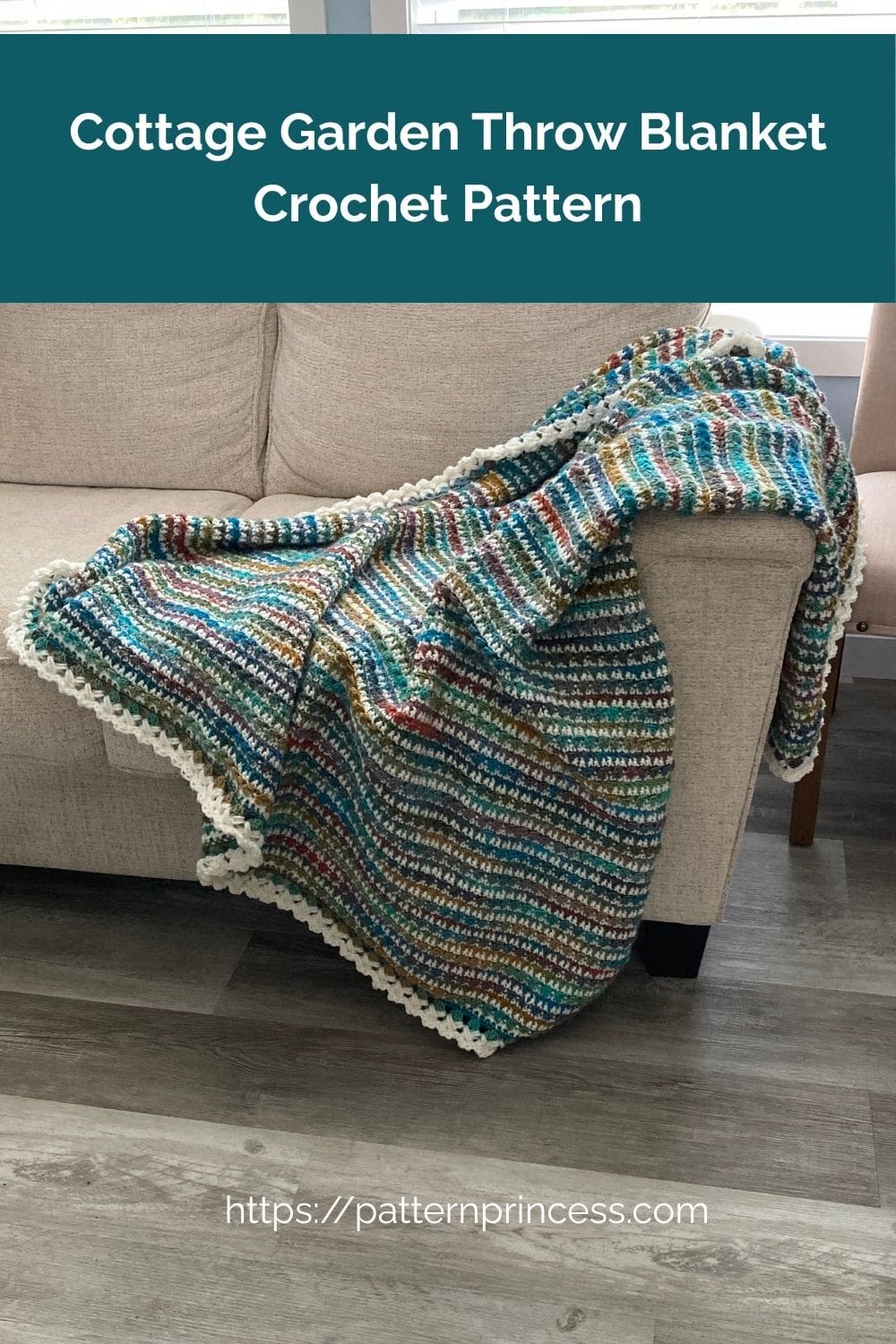 Cottage Garden Throw Blanket Crochet Pattern