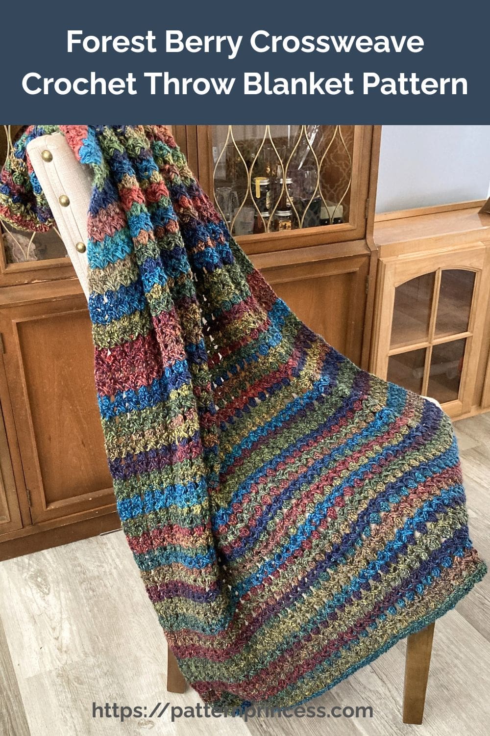 Forest Berry Crossweave Crochet Throw Blanket Pattern
