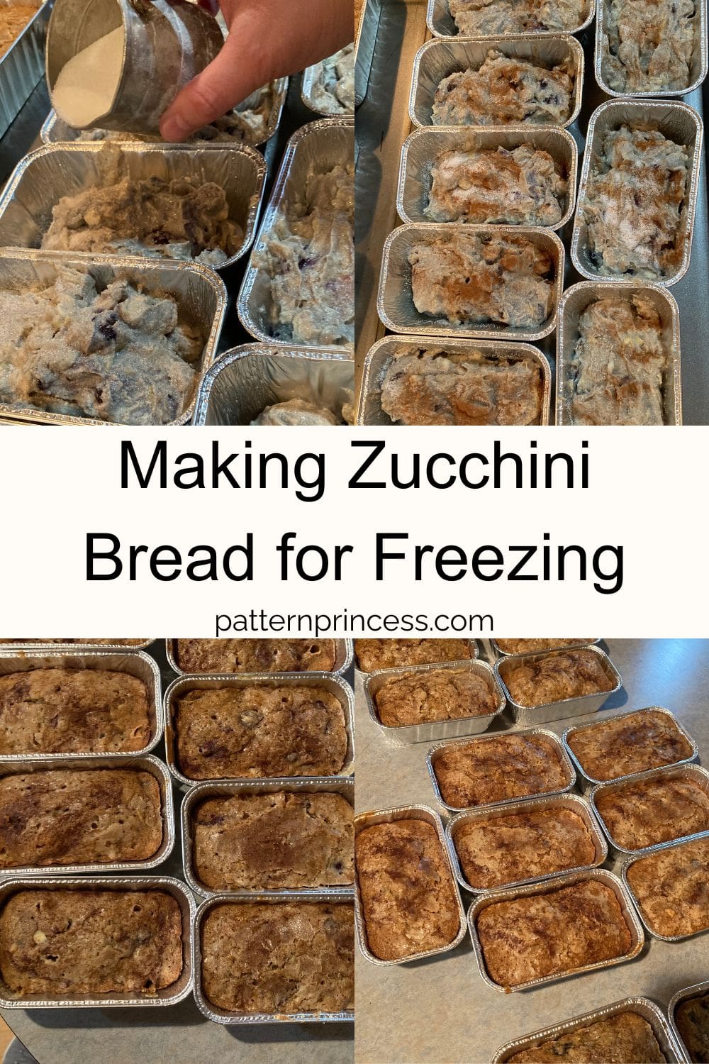 Making Zucchini Bread for Freezing