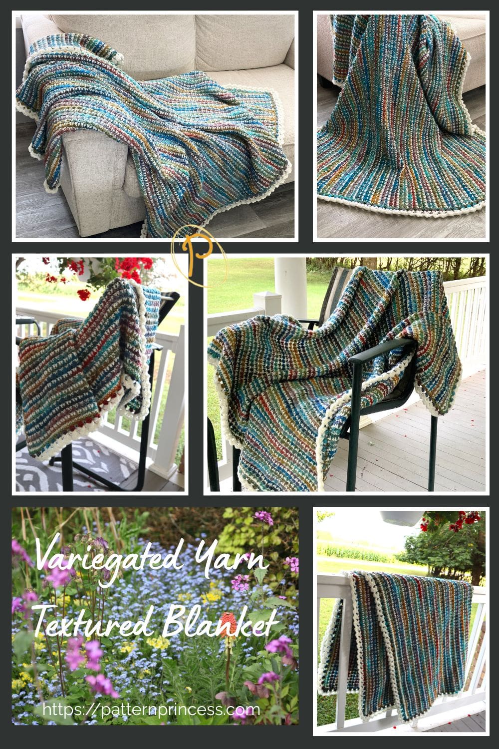 Variegated Yarn Textured Blanket