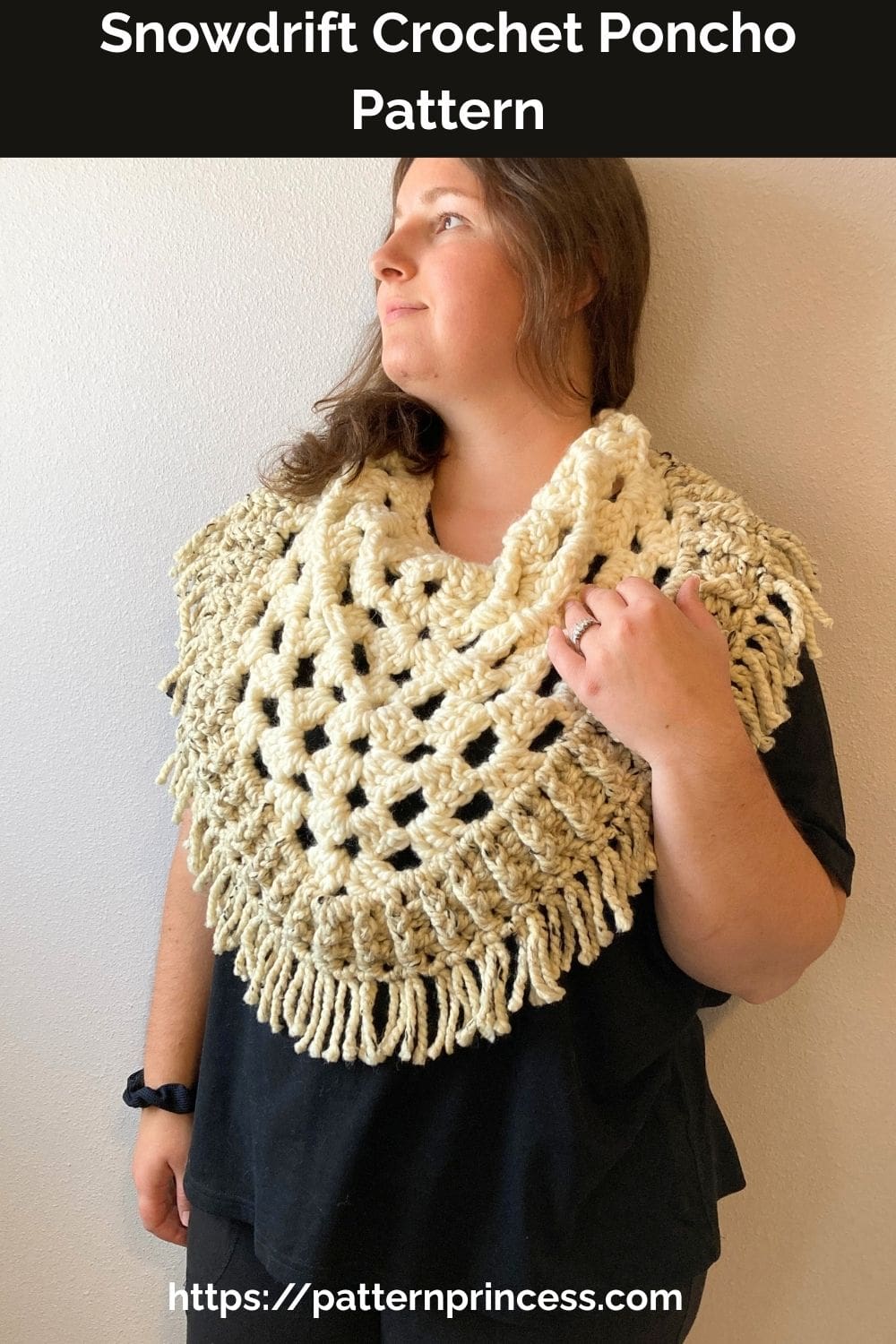 Snowdrift Crochet Poncho Pattern